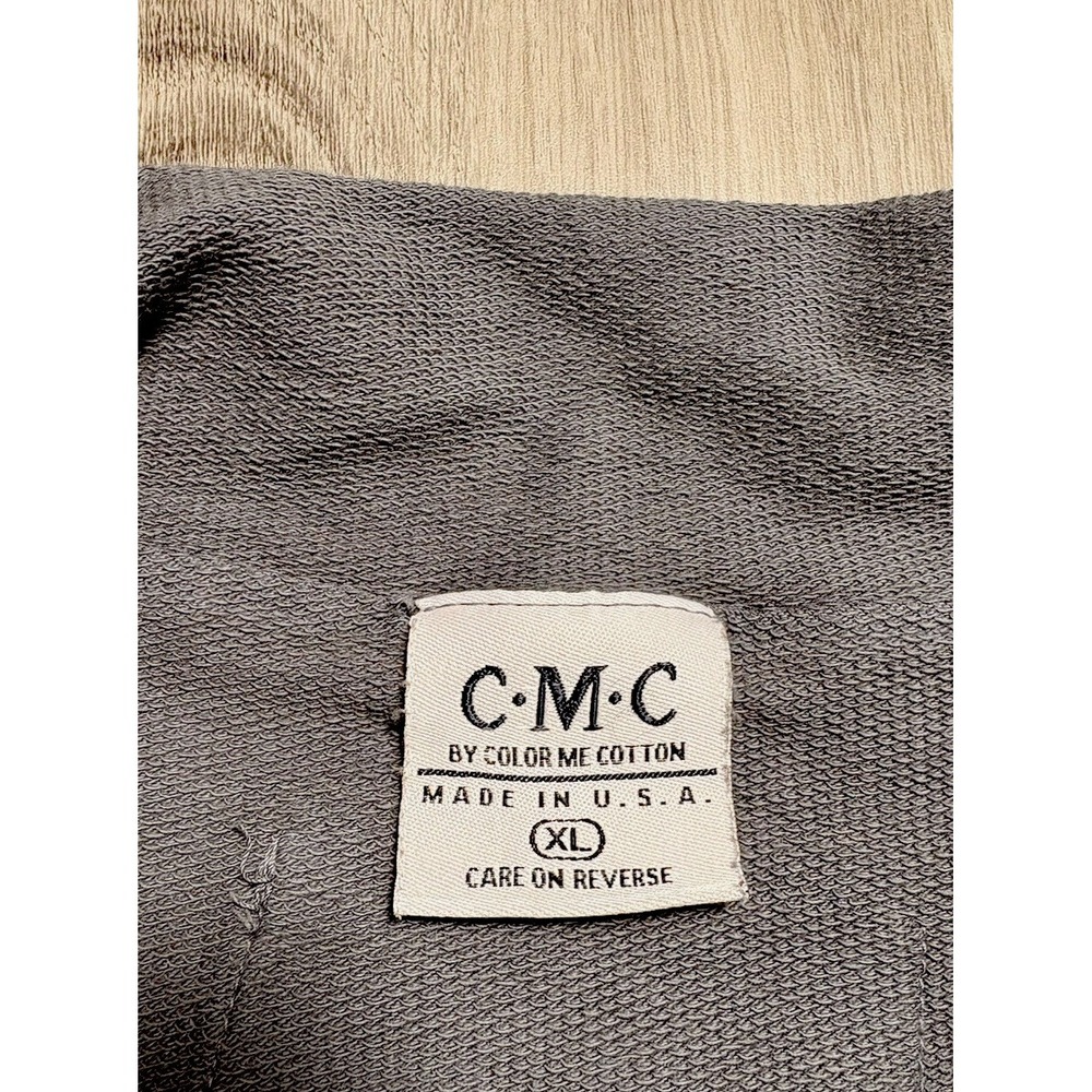 Color Me Cotton CMC Mock Neck Terry Top Floral Pattern Pocket Button Pullover XL - Picture 3 of 10